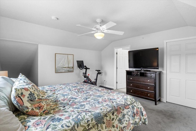 1702 Lakeshore Dr Unit 3, Lake City, MN 55041 - carpeted bedroom with vaulted ceiling and ceiling fan