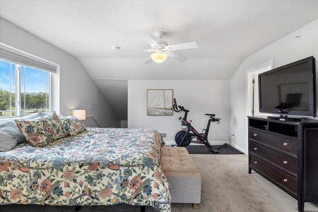 1702 Lakeshore Dr Unit 3, Lake City, MN 55041 - bedroom featuring vaulted ceiling, carpet flooring, and a ceiling fan