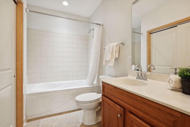 10806 Shore Dr Unit 103, Plymouth, MN 55441 - bathroom with shower / bath combination with curtain, vanity, and tile patterned floors
