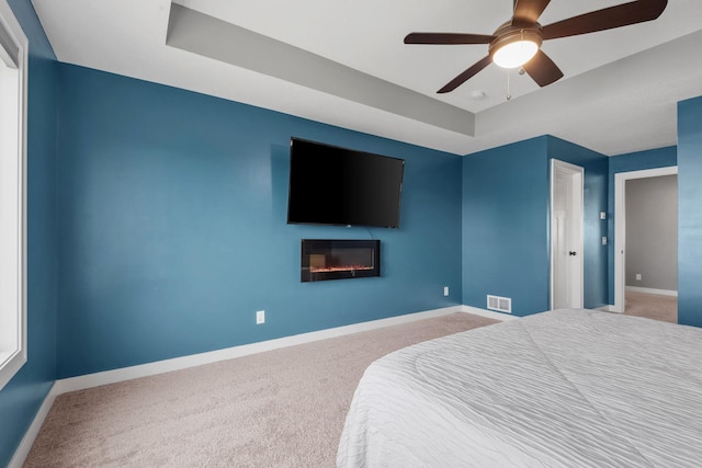 1401 142nd Ct E, Rosemount, MN 55068 - bedroom with baseboards, a glass covered fireplace, and carpet