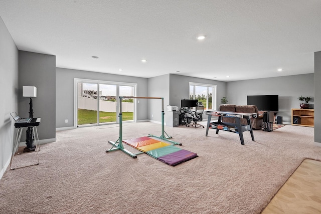 1401 142nd Ct E, Rosemount, MN 55068 - playroom with baseboards, carpet flooring, plenty of natural light, an office area, and recessed lighting