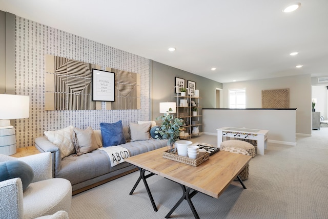 19648 104th Pl, Corcoran, MN 55374 - living area with baseboards, recessed lighting, and light carpet