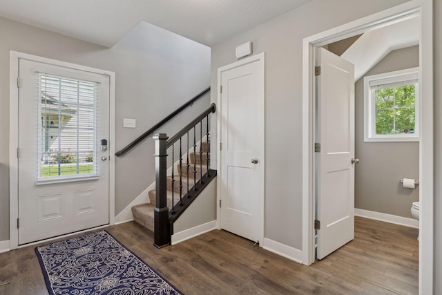 13824 102nd Pl N, Maple Grove, MN 55369 - entryway featuring wood finished floors and stairway