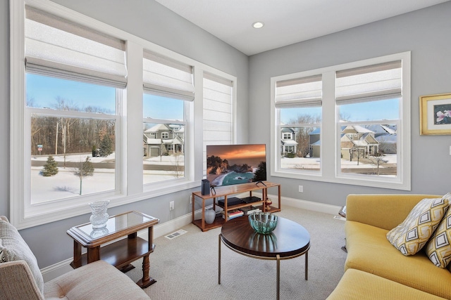 19086 100th Pl N, Maple Grove, MN 55311 - carpeted living room featuring baseboards and recessed lighting