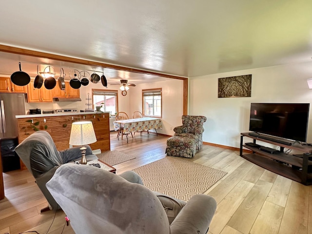 303 Goad Dr, Wrenshall, MN 55797 - living area featuring light wood-style flooring and baseboards