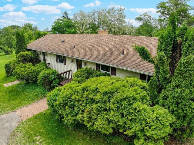 43394 Long Lake Ln, Ottertail, MN 56571 - ranch-style house featuring a chimney and a shingled roof
