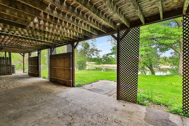 43394 Long Lake Ln, Ottertail, MN 56571 - view of patio / terrace with a water view