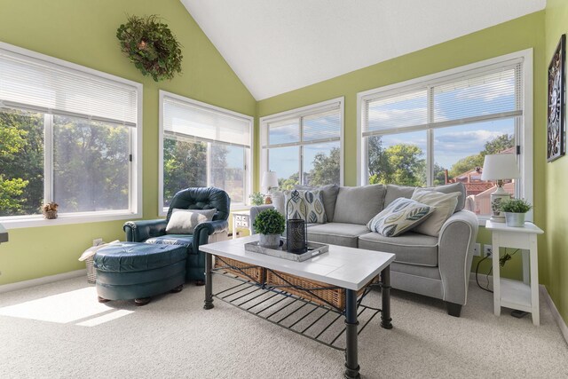 14023 Yellow Pine St NW, Andover, MN 55304 - sunroom featuring lofted ceiling, carpet flooring, and healthy amount of natural light