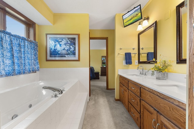 14023 Yellow Pine St NW, Andover, MN 55304 - bathroom featuring double vanity and a whirlpool tub