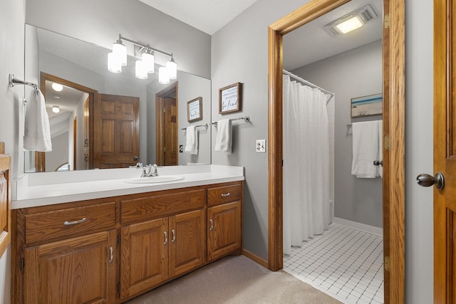 14023 Yellow Pine St NW, Andover, MN 55304 - full bathroom featuring vanity, curtained shower, and tile patterned flooring
