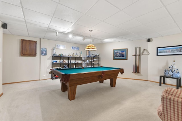 14023 Yellow Pine St NW, Andover, MN 55304 - playroom with carpet, a paneled ceiling, and pool table