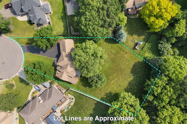 14023 Yellow Pine St NW, Andover, MN 55304 - aerial perspective of suburban area with property boundaries highlighted