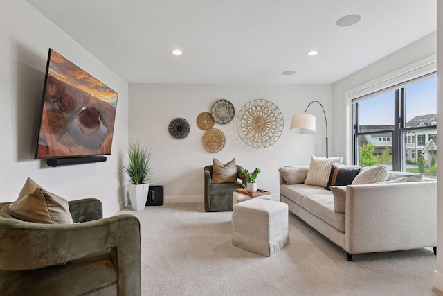 4998 Beach St NE, Prior Lake, MN 55372 - living room with light colored carpet, recessed lighting, and baseboards