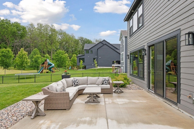 4998 Beach St NE, Prior Lake, MN 55372 - view of patio featuring an outdoor hangout area and a playground