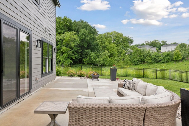 4998 Beach St NE, Prior Lake, MN 55372 - fenced backyard featuring a patio area and an outdoor living space