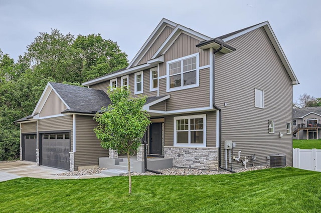 139 144th Ave NW, Andover, MN 55304 - craftsman inspired home featuring a garage, board and batten siding, driveway, and stone siding