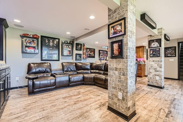 13812 Steven Rd, Burnsville, MN 55337 - living area featuring light wood-type flooring, baseboards, and recessed lighting