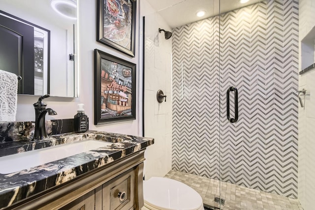 13812 Steven Rd, Burnsville, MN 55337 - full bath with vanity, a shower stall, and toilet