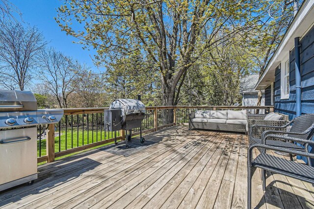 13812 Steven Rd, Burnsville, MN 55337 - deck featuring an outdoor hangout area and area for grilling