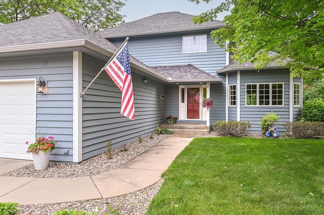 6490 White Dove Dr, Excelsior, MN 55331 - view of front facade featuring a front lawn, an attached garage, and a shingled roof