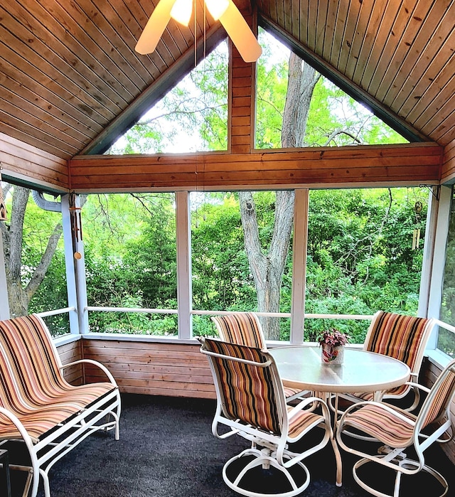 6490 White Dove Dr, Excelsior, MN 55331 - sunroom / solarium with vaulted ceiling and ceiling fan