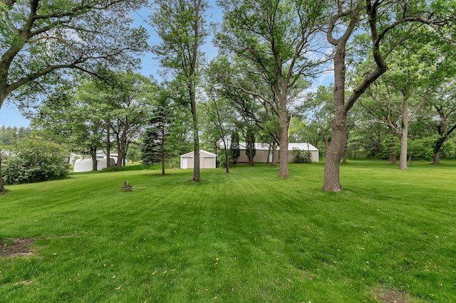 1341 75th Ave NE, Sauk Rapids, MN 56379 - view of grassy yard with an outdoor structure
