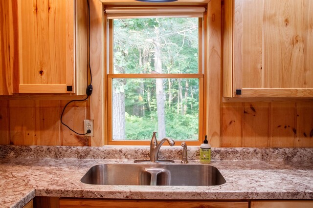 15088 Shady Oak Ln, Center Twp, MN 56465 - kitchen with a sink and light stone counters