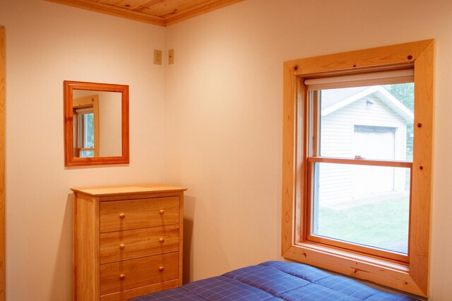 15088 Shady Oak Ln, Center Twp, MN 56465 - bedroom with crown molding and wood ceiling