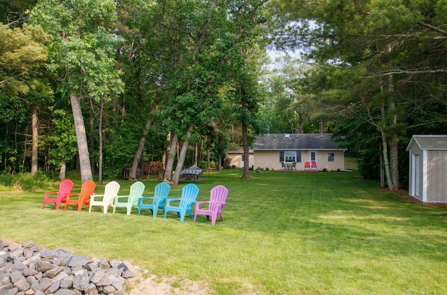 15088 Shady Oak Ln, Center Twp, MN 56465 - view of green lawn with a shed
