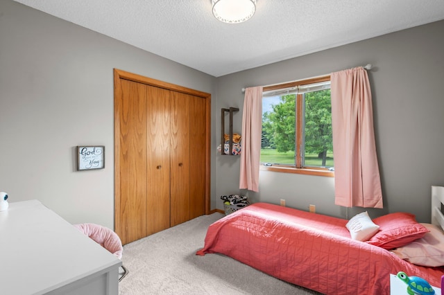 32147 111 1/2 St, Baldwin Twp, MN 55371 - carpeted bedroom featuring a closet and a textured ceiling