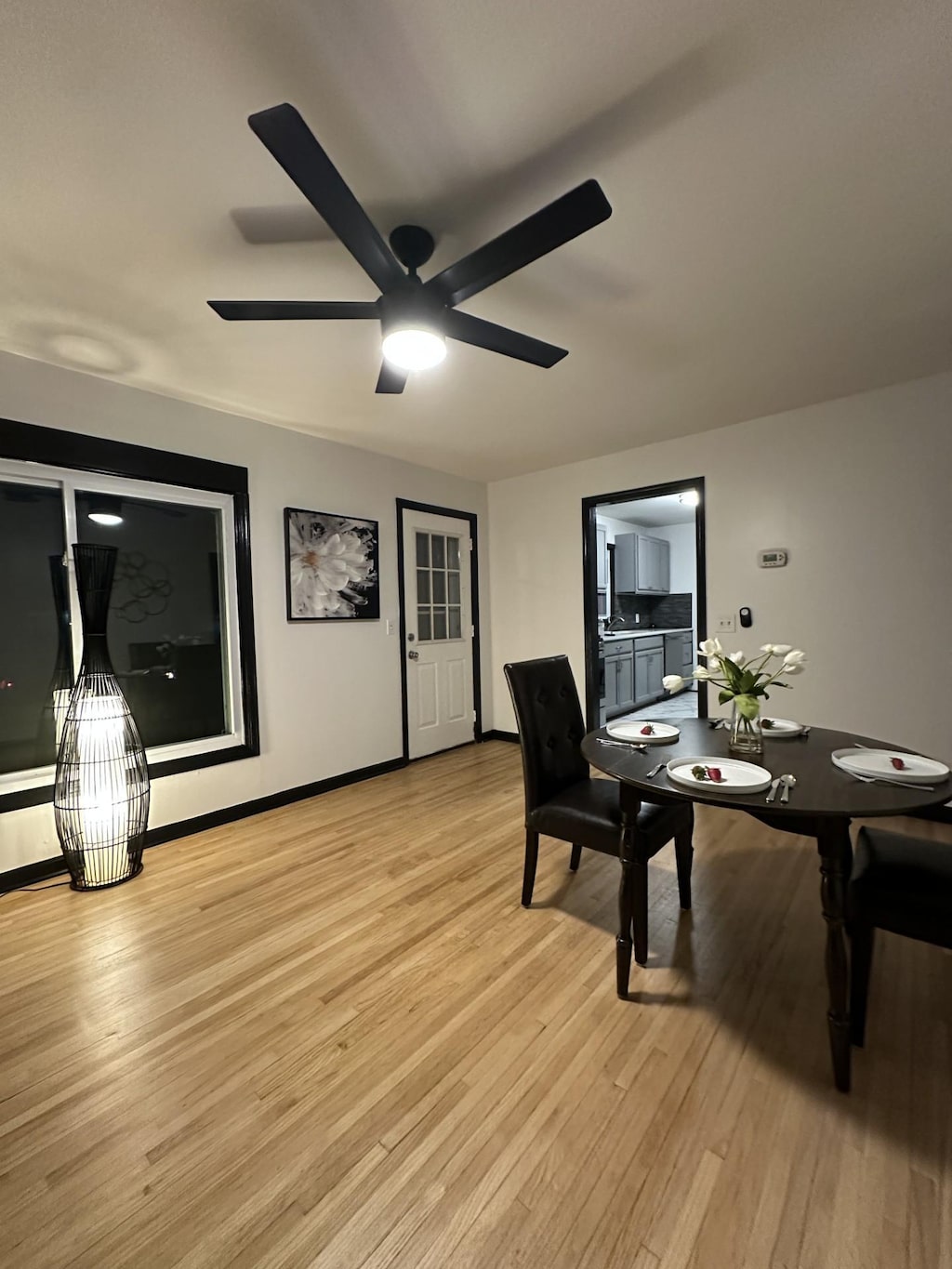 644 82nd Ave NE, Spring Lake Park, MN 55432 - dining space featuring a ceiling fan and light wood-style floors