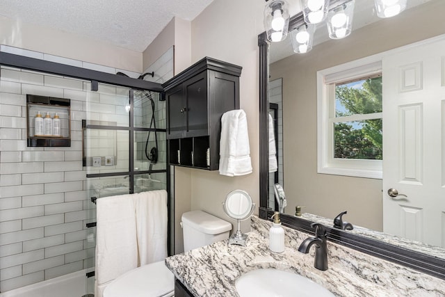 4078 153rd St W, Rosemount, MN 55068 - full bathroom featuring vanity, a stall shower, and a textured ceiling