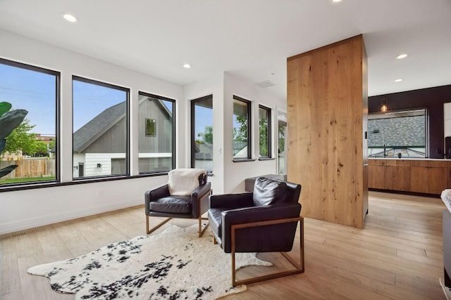 4968 40th St, Saint Louis Park, MN 55416 - sitting room featuring healthy amount of natural light, light wood-style floors, and recessed lighting