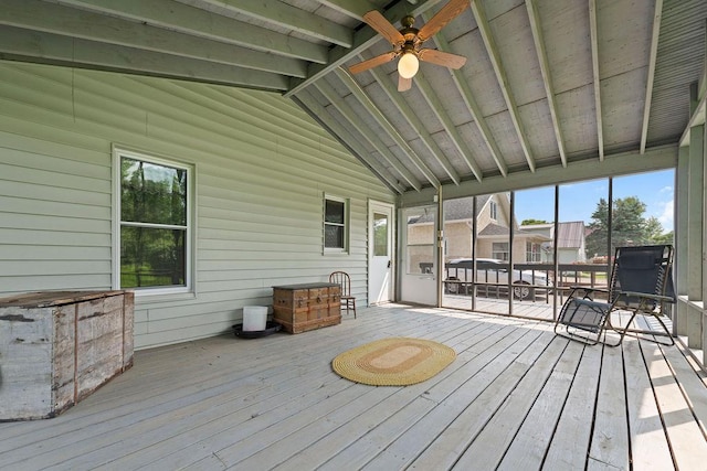 115 Spruce St W, Grey Eagle, MN 56336 - unfurnished sunroom with ceiling fan and healthy amount of natural light