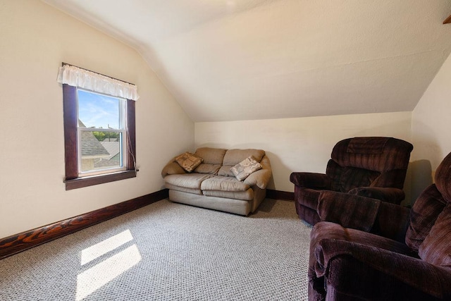 115 Spruce St W, Grey Eagle, MN 56336 - carpeted living room with vaulted ceiling and baseboards
