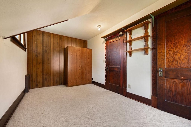 115 Spruce St W, Grey Eagle, MN 56336 - unfurnished bedroom with wood walls and carpet floors