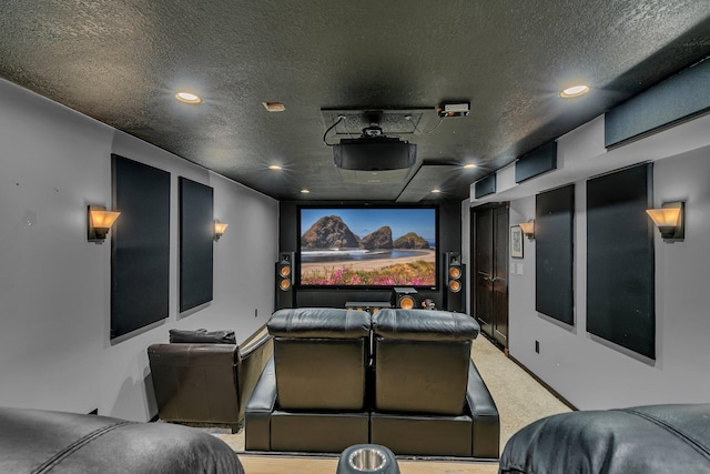 12940 8th Ave N, Zimmerman, MN 55398 - cinema featuring a textured ceiling, recessed lighting, and carpet flooring