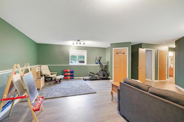 1310 Widgeon Way, Buffalo, MN 55313 - game room featuring a textured ceiling and wood finished floors