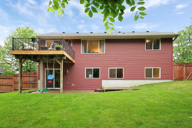 1310 Widgeon Way, Buffalo, MN 55313 - rear view of house with a wooden deck