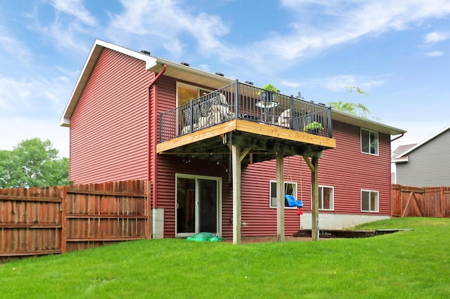 1310 Widgeon Way, Buffalo, MN 55313 - back of property with a fenced backyard and a deck