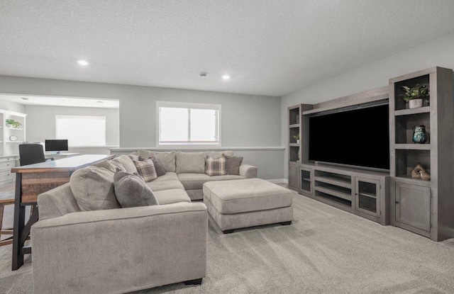 5201 Ramier Ave NE, Otsego, MN 55374 - carpeted living area with a textured ceiling and recessed lighting