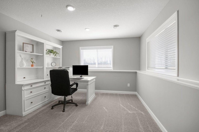 5201 Ramier Ave NE, Otsego, MN 55374 - office with a textured ceiling, light carpet, and baseboards