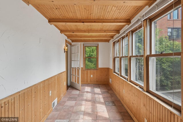 76 Western Ave N, Saint Paul, MN 55102 - unfurnished sunroom with beam ceiling