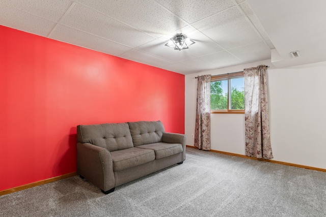 2452 Parkview Ln SE, Rochester, MN 55904 - sitting room featuring a drop ceiling, carpet, and baseboards