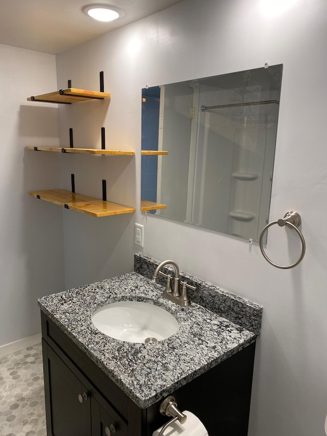 411 Broadway St, Redwood Falls, MN 56283 - bathroom featuring vanity and a shower