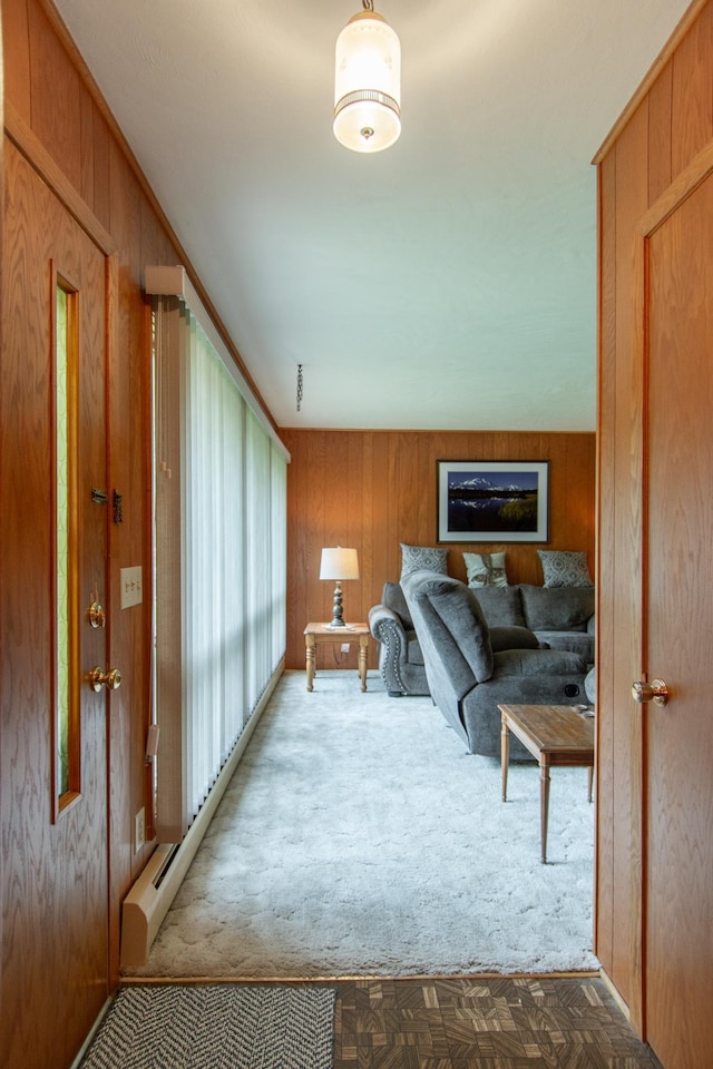 2103 Graydon Ave, Brainerd, MN 56401 - living room with wooden walls and carpet flooring