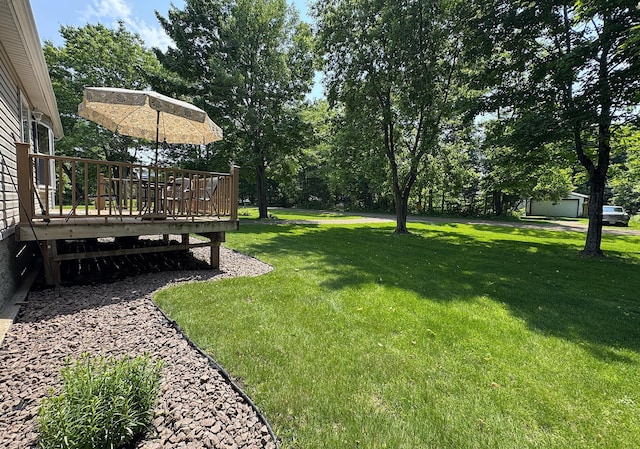38634 241st St, Aitkin, MN 56431 - view of green lawn featuring a deck