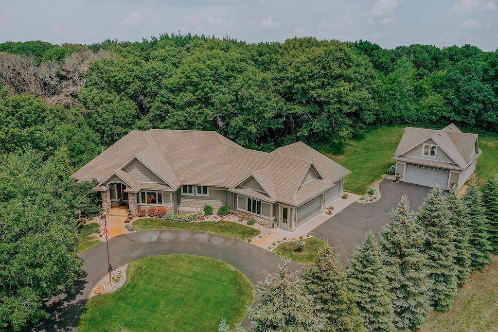 1509 Haller Ct S, Maplewood, MN 55119 - view from above of property featuring a heavily wooded area