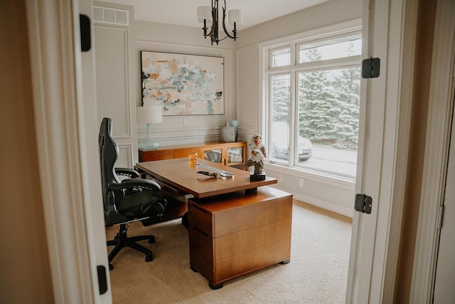 1509 Haller Ct S, Maplewood, MN 55119 - office space with light colored carpet, plenty of natural light, and a chandelier