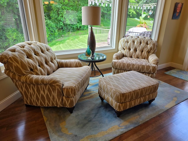 1509 Haller Ct S, Maplewood, MN 55119 - sitting room with baseboards and dark wood-style floors